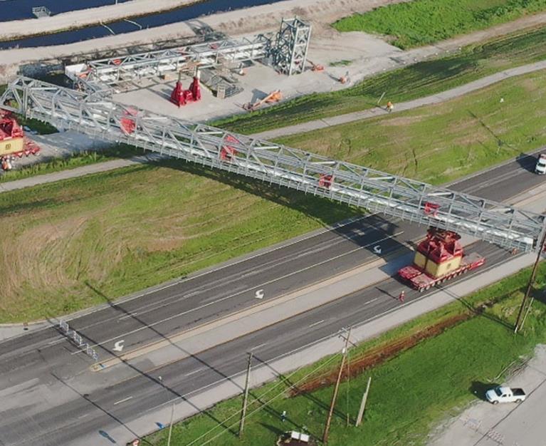 Pipe racks installed with minimized disruption