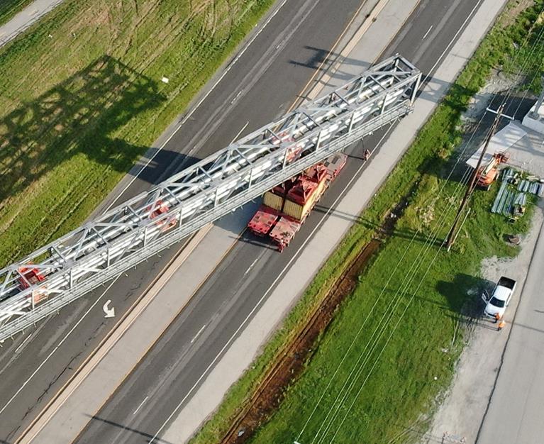 Pipe racks installed with minimized disruption